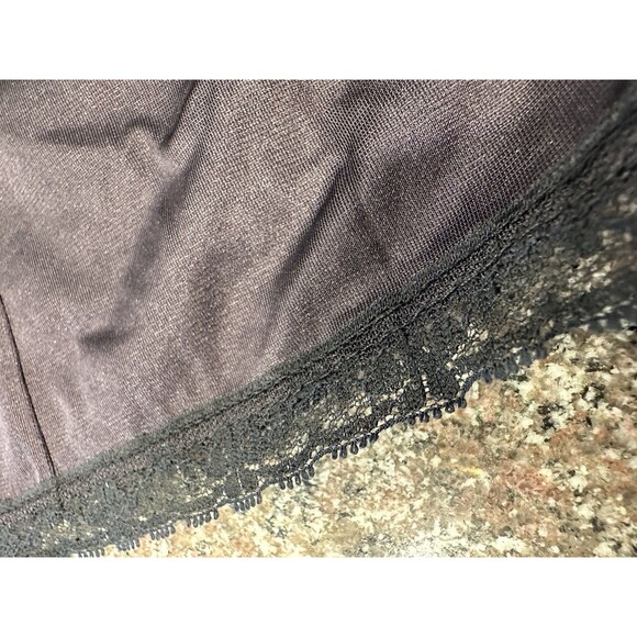 LACE Vintage  Camisole Slip TOP NYLON  Black Xs Fairy Romantic Babydoll‎ - Picture 9 of 9